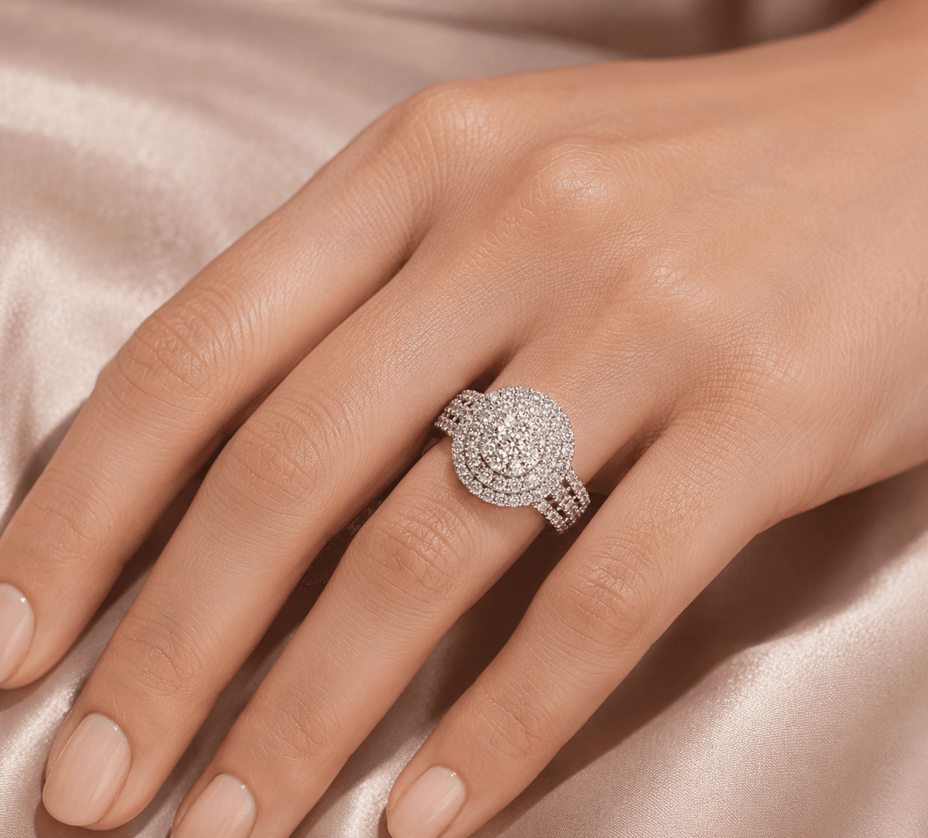 Stunning Women's Round Cubic Zirconia Engagement Ring